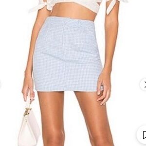 superdown‎ Houndstooth Mini Skirt in Blue